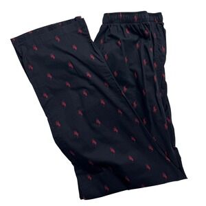 Polo Ralph Lauren women  Black Red Pony all over Sleepwear Pajama Pants S